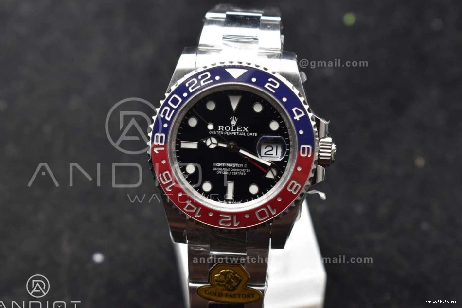 126719 VR3285 Best Blue Bracelet Gold BLRO 866 Factory Gain Edition Oyster on Weight II 1:1 CHS RelaxedFit Dial Master GMT 1008